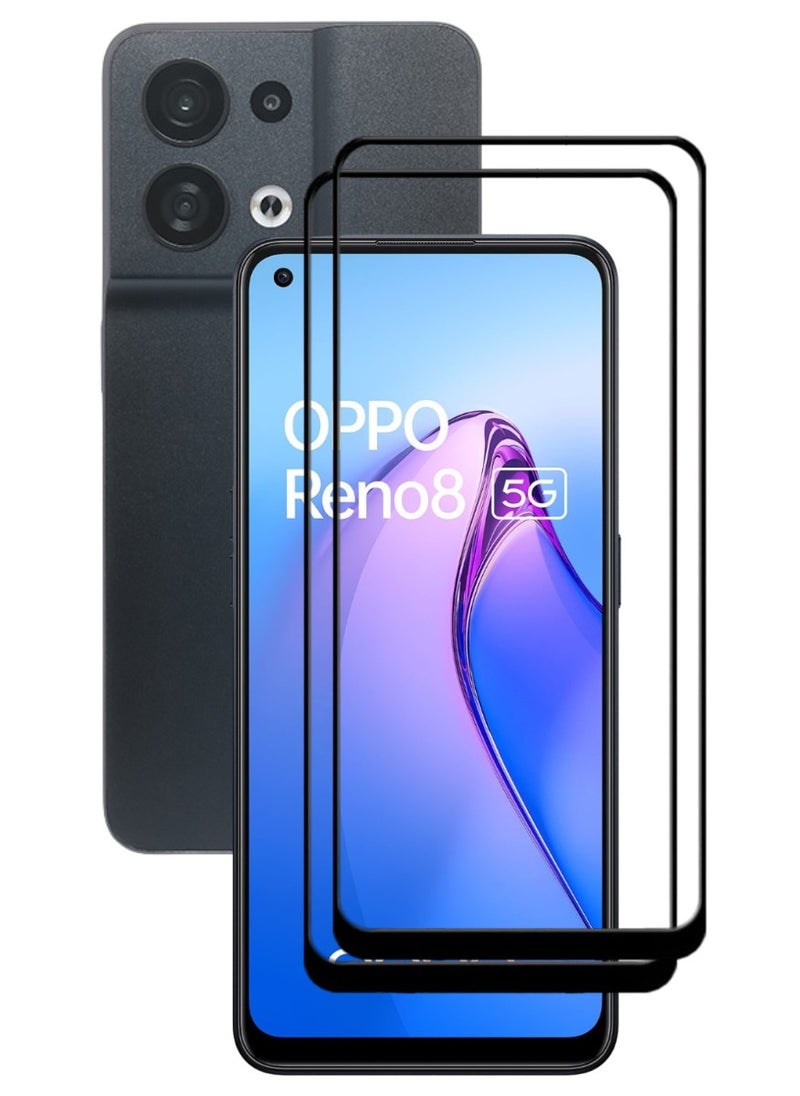 ACLIX 2 Pieces Antistatic ESD Dustproof Premium Quality High Definition Tempered Glass Screen Protector Designed For Oppo Reno8 - Image 1