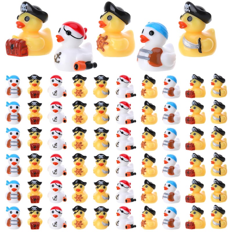 GGSTDDUP 60 Pcs Mini Pirate Resin Ducks Pirate Figures Toy Tiny Resin Ducks Miniature Figures for Crafts Party Favors Dollhouse Christmas Decoration - Image 3
