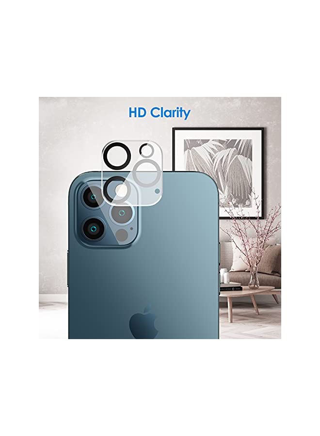 Jetech Screen Protector for iPhone 12 Pro Max 6.7-Inch with Camera Lens Protector, Tempered Glass Film, 2-Pack Each - Image 2