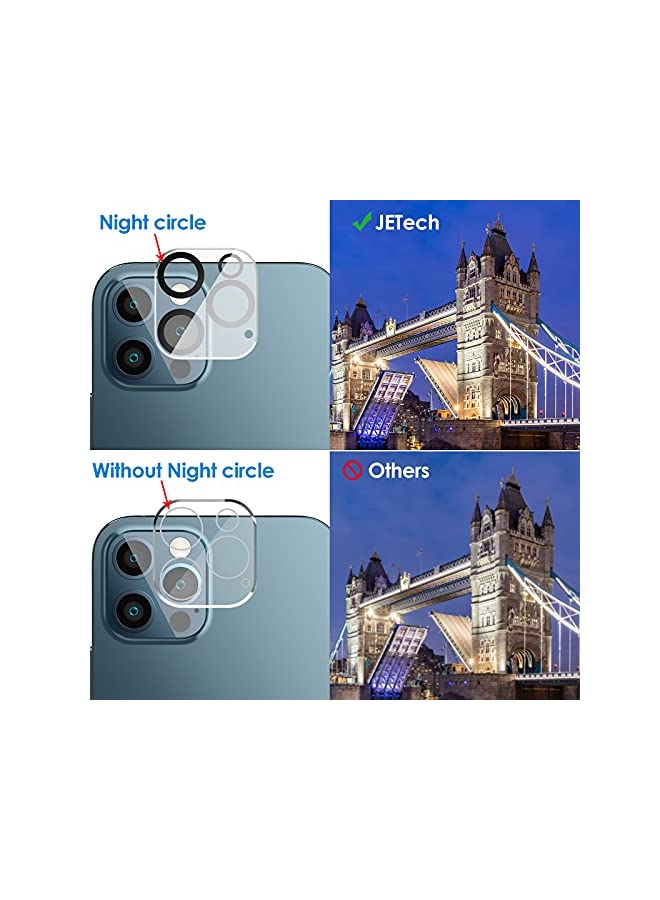 Jetech Screen Protector for iPhone 12 Pro Max 6.7-Inch with Camera Lens Protector, Tempered Glass Film, 2-Pack Each - Image 3
