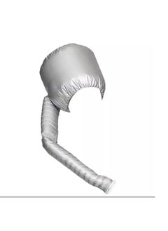 BLUE CORAL Soft Bonnet Hood Hairdryer Attachment, Adjustable Hooded Bonnet for Hand Held Hair Dryer - Drying Styling Curling Deep Conditioning (Silver)  - Image 1