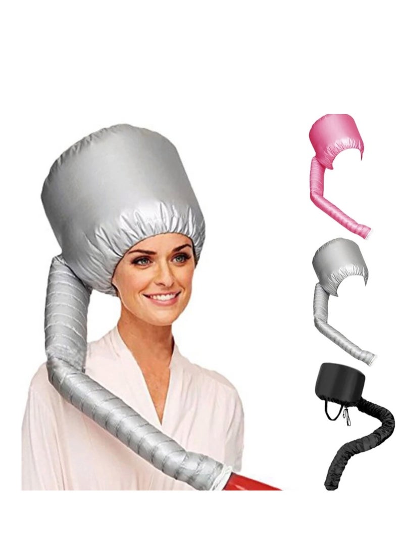 BLUE CORAL Soft Bonnet Hood Hairdryer Attachment, Adjustable Hooded Bonnet for Hand Held Hair Dryer - Drying Styling Curling Deep Conditioning (Silver)  - Image 2