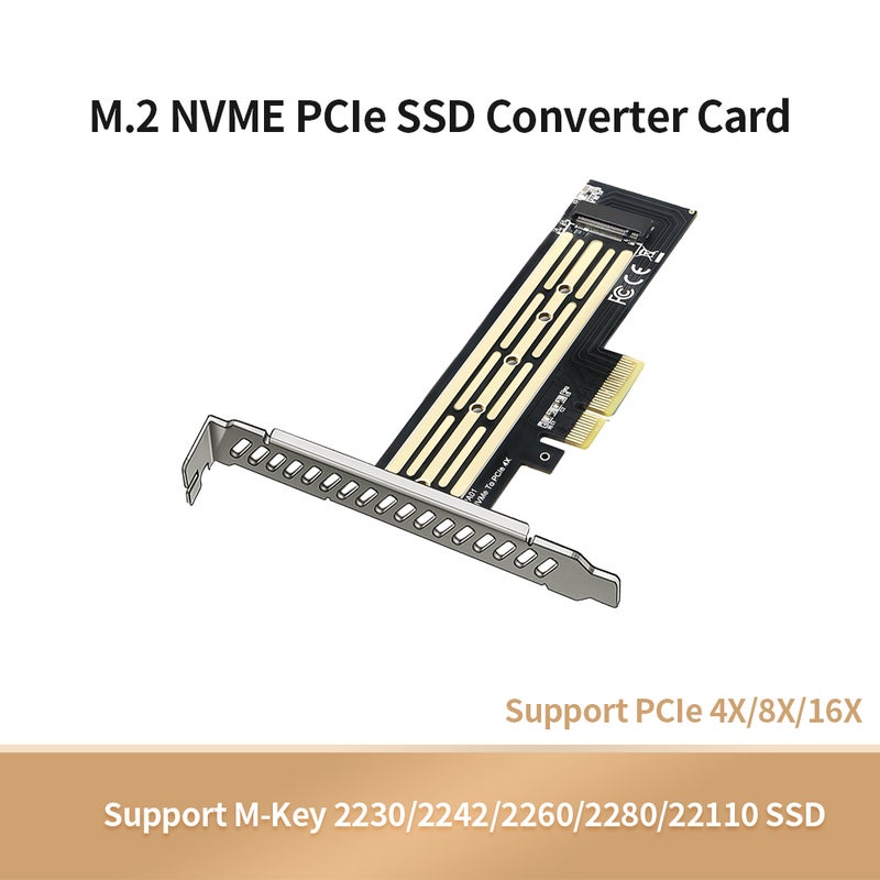 بطاقة محول M.2 إلى PCIe3.0 - محول SSD NVME PCIe يدعم M-Key NVME PCIe 2230/2242/2260/2280/22110 SSD - Image 4