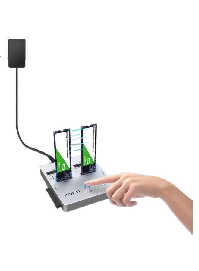 Aoko Msata/Sata/M.2 Sata Universal Dual-Bay Hard Drive Cloner, Msata Ssd Cloner, Desktop Mechanical Ssd Cloner, Da323Csl - Image 2