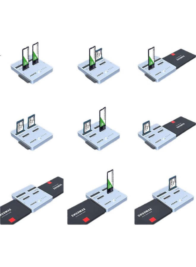 Aoko Msata/Sata/M.2 Sata Universal Dual-Bay Hard Drive Cloner, Msata Ssd Cloner, Desktop Mechanical Ssd Cloner, Da323Csl - Image 1