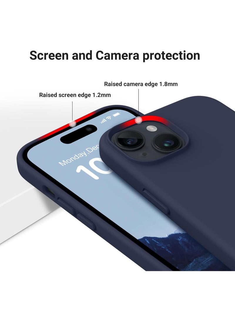 حومة غطاء حماية كامل للجسم لهاتف iPhone 15، ملمس حريري ناعم، غطاء مقاوم للصدمات مع بطانة من الألياف الدقيقة لهاتف iPhone 15 مقاس 6.1 بوصة - Image 3