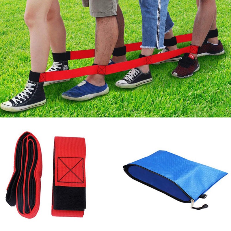 Fowecelt Durable 4 Legged Race Bands Outdoor Game for Kids Adults Relay Race Carnival Field Day Backyard Birthday Team Party Games