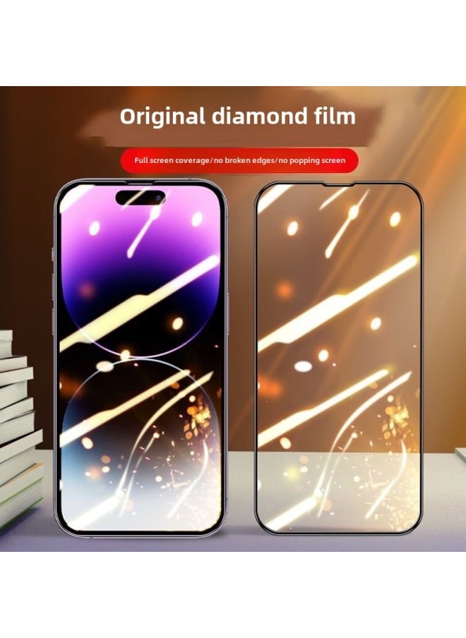 Generic HD 14 Applicable Apple 16Pro Tempered Film IPhone13 Artifact 12 Mobile Phone Film 11 Apple 15 Tempered Film-Color:4K Screen Printing HD (full Screen 280 Drops 10 Times Anti-fingerprint)-Dimensions:iPhone 11Promax 6.5 Inch  - Image 1