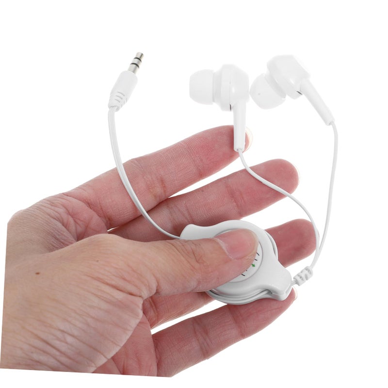 Lightweight In Ear Wired Earbuds With Telescopic Design For Comfortable All Day Use White - Image 4