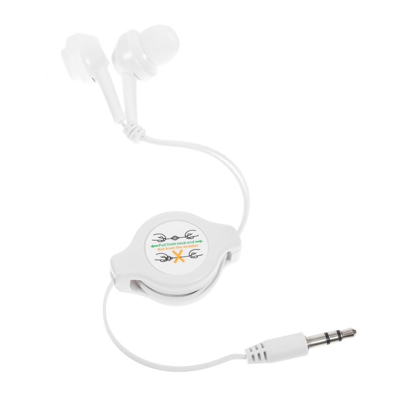 Lightweight In Ear Wired Earbuds With Telescopic Design For Comfortable All Day Use White - Image 2