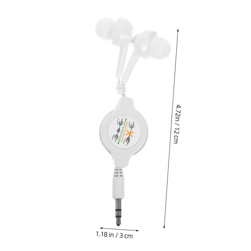Lightweight In Ear Wired Earbuds With Telescopic Design For Comfortable All Day Use White - Image 3