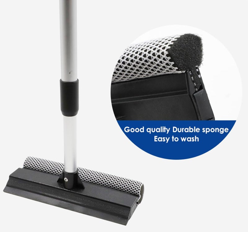 Kiwilon Car Windshield Wash Cleaner with Length Adujstable Handle Kitchen Platform and Window Glass Wiper Sponge Cleaner Washing Cleaning Squeegee Brush for Car Home Interior Exterior Use - Image 5