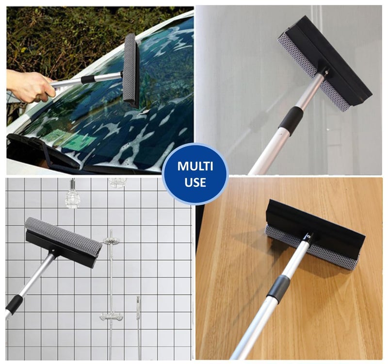 Kiwilon Car Windshield Wash Cleaner with Length Adujstable Handle Kitchen Platform and Window Glass Wiper Sponge Cleaner Washing Cleaning Squeegee Brush for Car Home Interior Exterior Use - Image 3