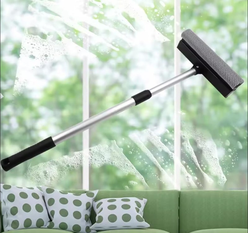 Kiwilon Car Windshield Wash Cleaner with Length Adujstable Handle Kitchen Platform and Window Glass Wiper Sponge Cleaner Washing Cleaning Squeegee Brush for Car Home Interior Exterior Use - Image 1