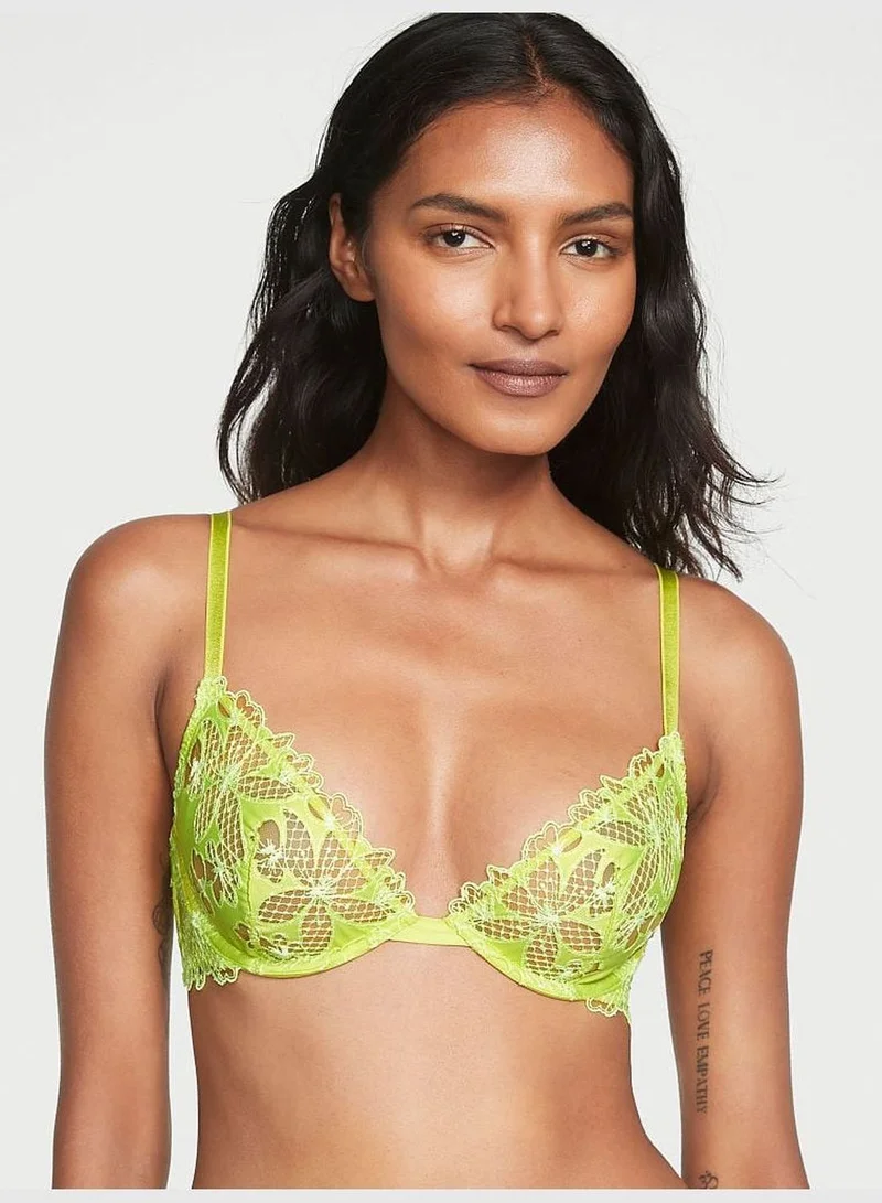 Victoria's Secret Fishnet Lace Peekaboo Low-Cut Demi Bra