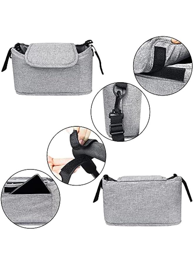 Gonice Large Size Baby Buggy Stroller Organiser Bags Pram Pushchair Mummy Storage Bag Cup Bottle Holder Multifunction Universal Handbag with Adjustable Strap and Diaper Pocket for Baby Buggy 5 Pockets  - Image 3