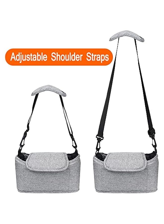 Gonice Large Size Baby Buggy Stroller Organiser Bags Pram Pushchair Mummy Storage Bag Cup Bottle Holder Multifunction Universal Handbag with Adjustable Strap and Diaper Pocket for Baby Buggy 5 Pockets  - Image 5