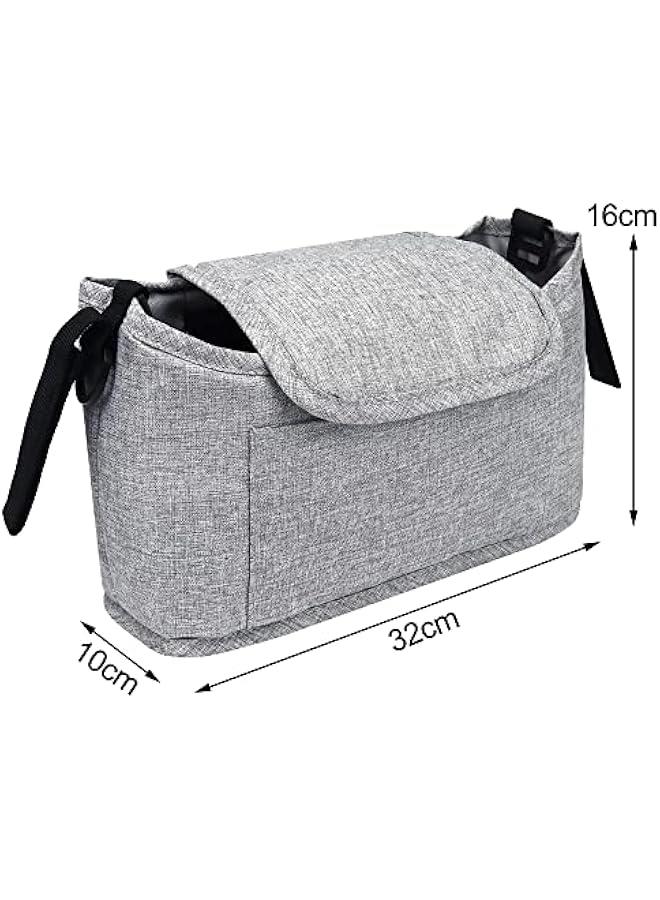 Gonice Large Size Baby Buggy Stroller Organiser Bags Pram Pushchair Mummy Storage Bag Cup Bottle Holder Multifunction Universal Handbag with Adjustable Strap and Diaper Pocket for Baby Buggy 5 Pockets  - Image 2