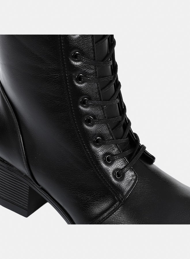 XO Style Leather Boot - Black - Image 4