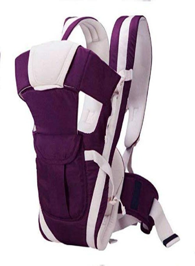 Crawl'in 4-in-1 Adjustable Baby Carrier Cum Kangaroo Bag/Honeycomb Texture Baby Carry Sling/Back/Front Carrier for Baby with Safety Belt and Buckle Straps (Purple) - Image 1