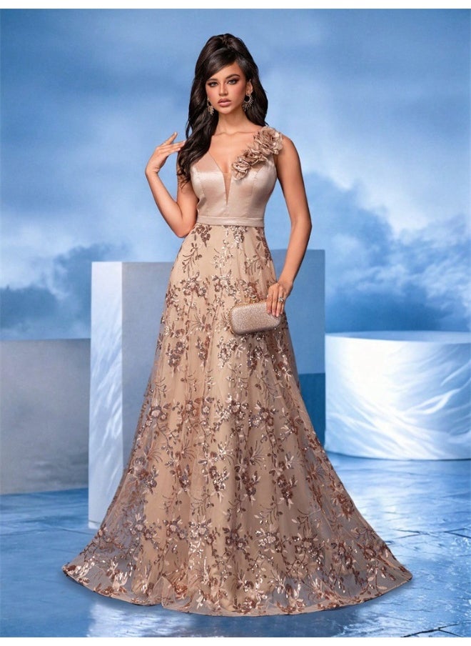 Madam Uniq Floral Tulle Gown Dress  - Image 3
