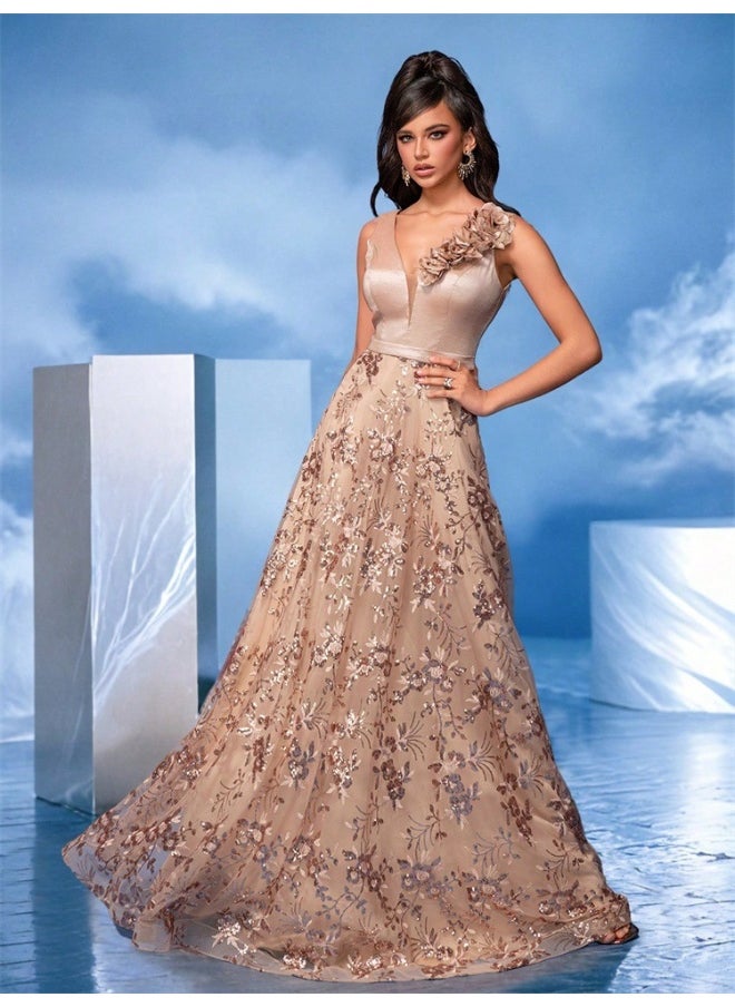 Madam Uniq Floral Tulle Gown Dress  - Image 5