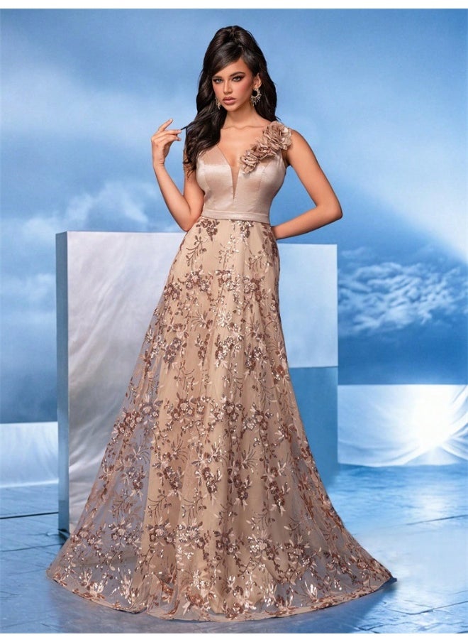 Madam Uniq Floral Tulle Gown Dress  - Image 4