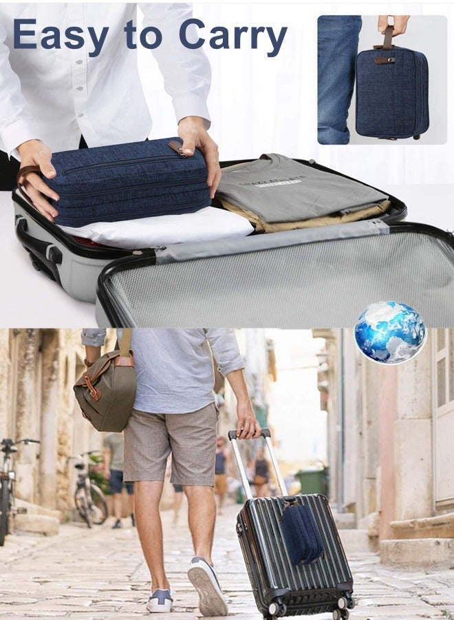 Men's Handbag, Travel Bathroom Bags with Two Compartments, Portable Handbag for Men and Women  - Image 5