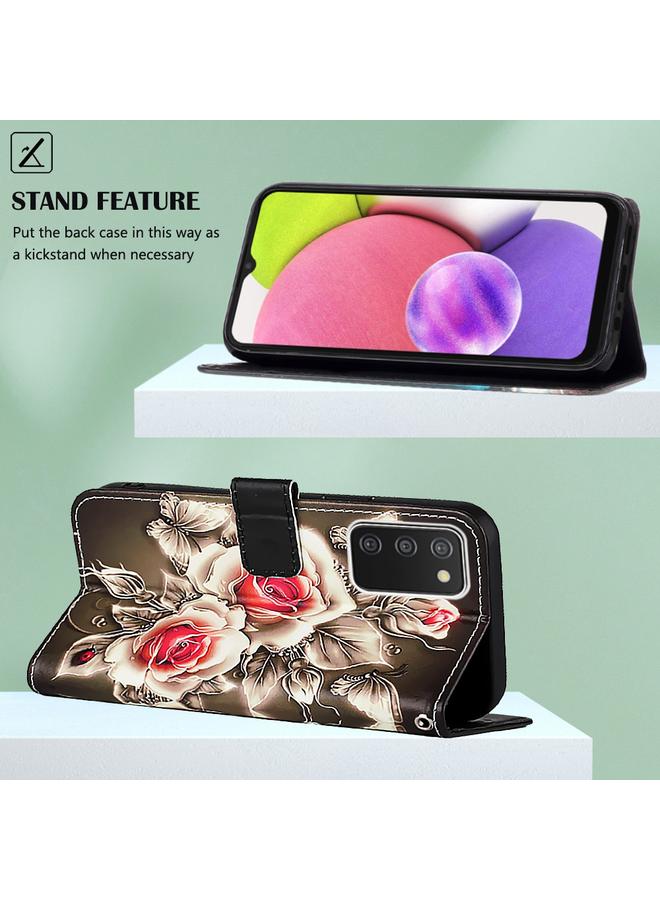 اس-توب جراب لهاتف Samsung Galaxy A03s مقاس 165.8 مم، جراب هاتف جلدي منسوج عادي برسومات ملونة - Image 5