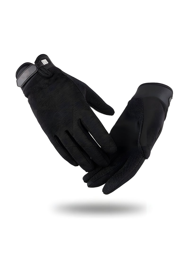 Beauenty Tactical Gloves Men's Full Finger Gloves Protective Equipment Gloves Sports Gloves Motorcycle Shooting Horseback Paintball Racing Rock Climbing Mountaineering Equipment (Black L) - Image 1