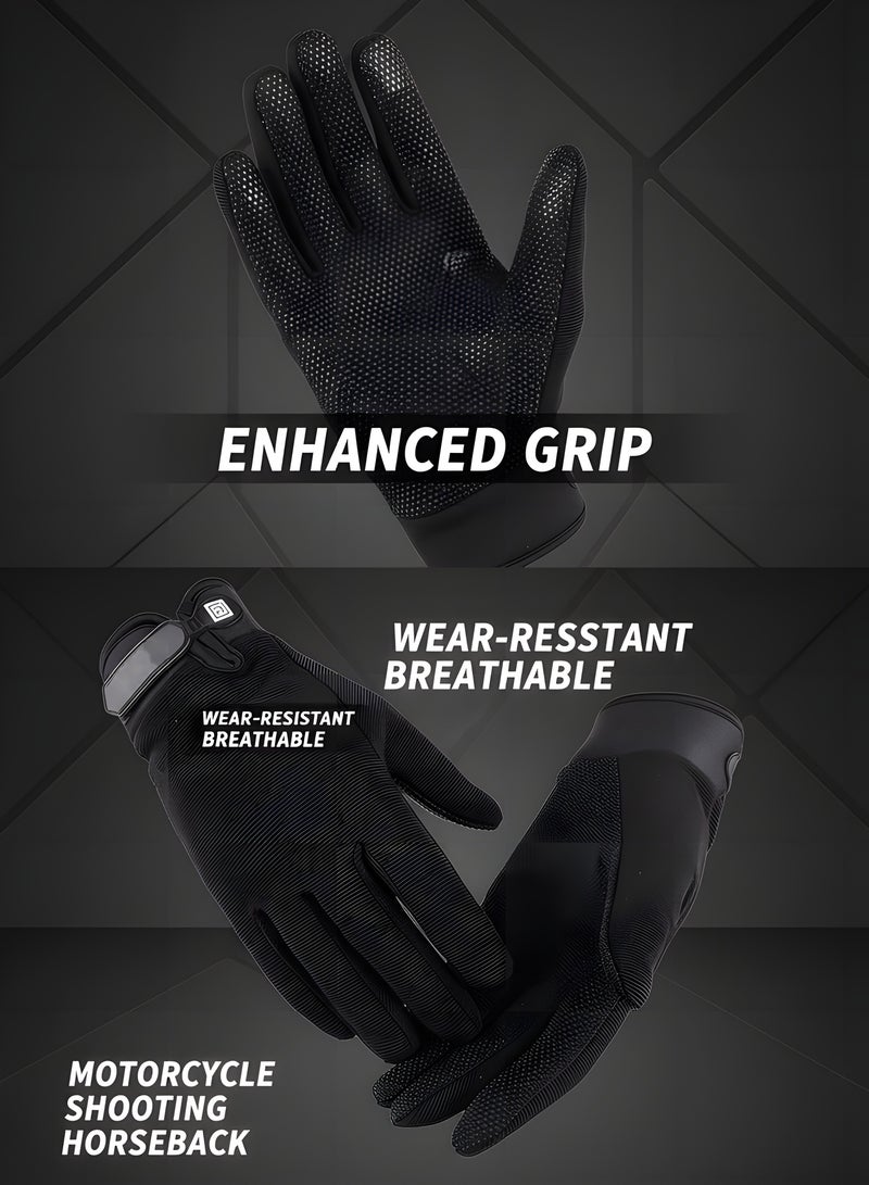 Beauenty Tactical Gloves Men's Full Finger Gloves Protective Equipment Gloves Sports Gloves Motorcycle Shooting Horseback Paintball Racing Rock Climbing Mountaineering Equipment (Black L) - Image 5