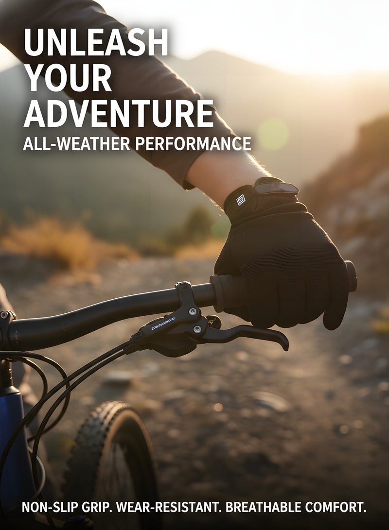 Beauenty Tactical Gloves Men's Full Finger Gloves Protective Equipment Gloves Sports Gloves Motorcycle Shooting Horseback Paintball Racing Rock Climbing Mountaineering Equipment (Black L) - Image 3