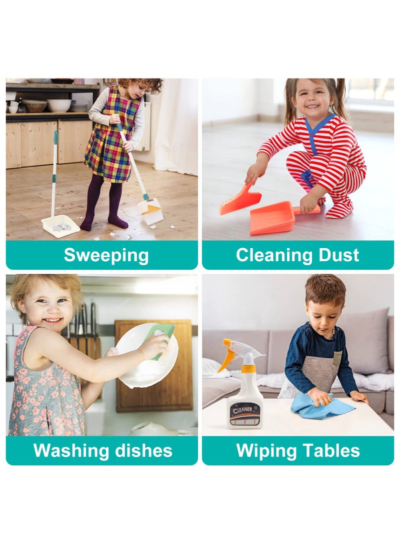 XiuWoo Kids Cleaning Set 12 Piece, Toy Cleaning Set Includes Broom, Dustpan, Mop, Brush, Spray, Scraper, Bucket, Sponge and More, Pretend Play Housekeeping Kit for Toddlers - Image 5