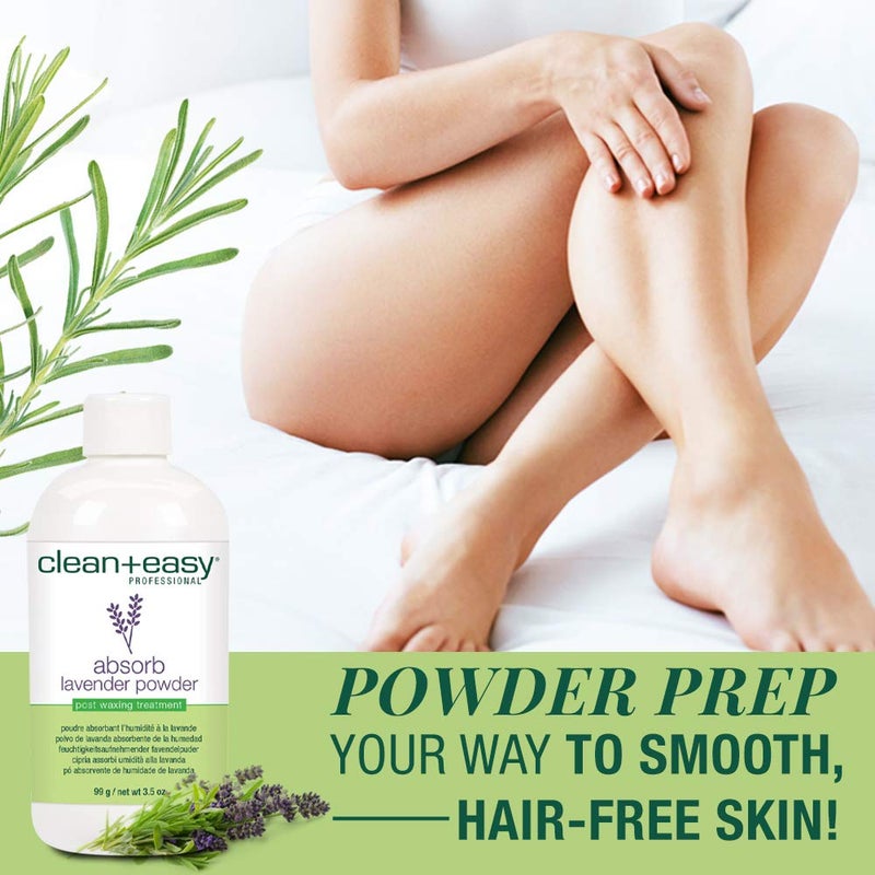 Clean + Easy Absorb Lavender Powder Pre Waxing Treatment | Moisture Absorbent Powder for Hair Removal, 3.5 oz - Image 2