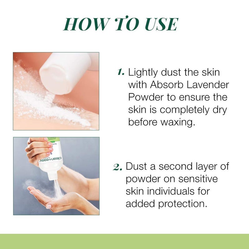 Clean + Easy Absorb Lavender Powder Pre Waxing Treatment | Moisture Absorbent Powder for Hair Removal, 3.5 oz - Image 5