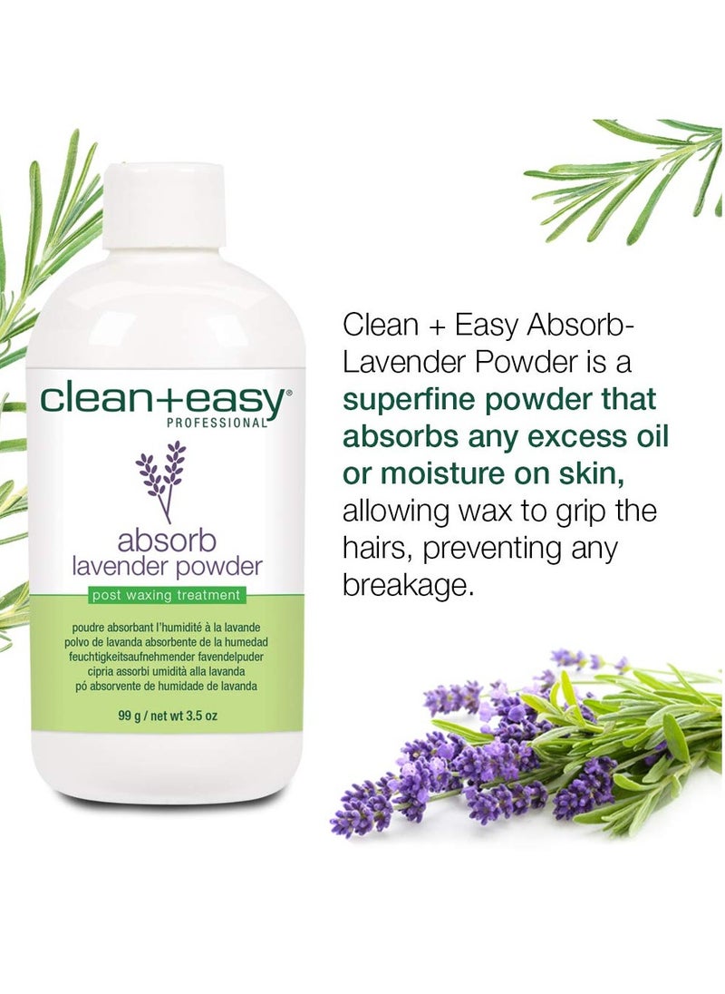 Clean + Easy Clean + Easy Absorb Lavender Powder Pre Waxing Treatment | Moisture Absorbent Powder for Hair Removal, 3.5 oz  - Image 2