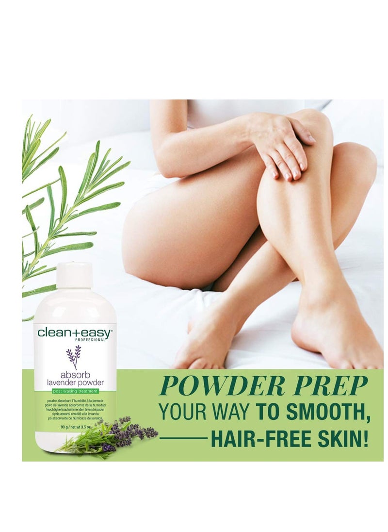 Clean + Easy Clean + Easy Absorb Lavender Powder Pre Waxing Treatment | Moisture Absorbent Powder for Hair Removal, 3.5 oz  - Image 3