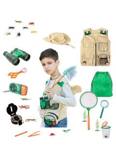MOSH Explorer Kit & Bug Catcher Kit for Kids, 26Pcs Outdoor Exploration with Vest, Hat, Binocular, Bugs for Boys Girls 3-12 Years Old,Safari Costume Kids Outdoor Toys Green (26Pcs Bug Catcher Kit)  - Image 1