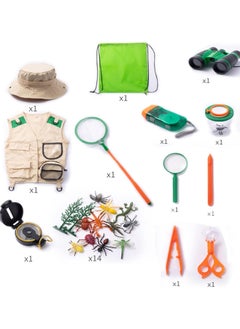 MOSH Explorer Kit & Bug Catcher Kit for Kids, 26Pcs Outdoor Exploration with Vest, Hat, Binocular, Bugs for Boys Girls 3-12 Years Old,Safari Costume Kids Outdoor Toys Green (26Pcs Bug Catcher Kit)  - Image 5