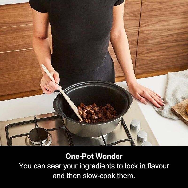 Morphy Richards 460016 Sear and Stew Slow Cooker, Glass, 163 W, 3.5 liters, Black & Rose Gold - Image 3