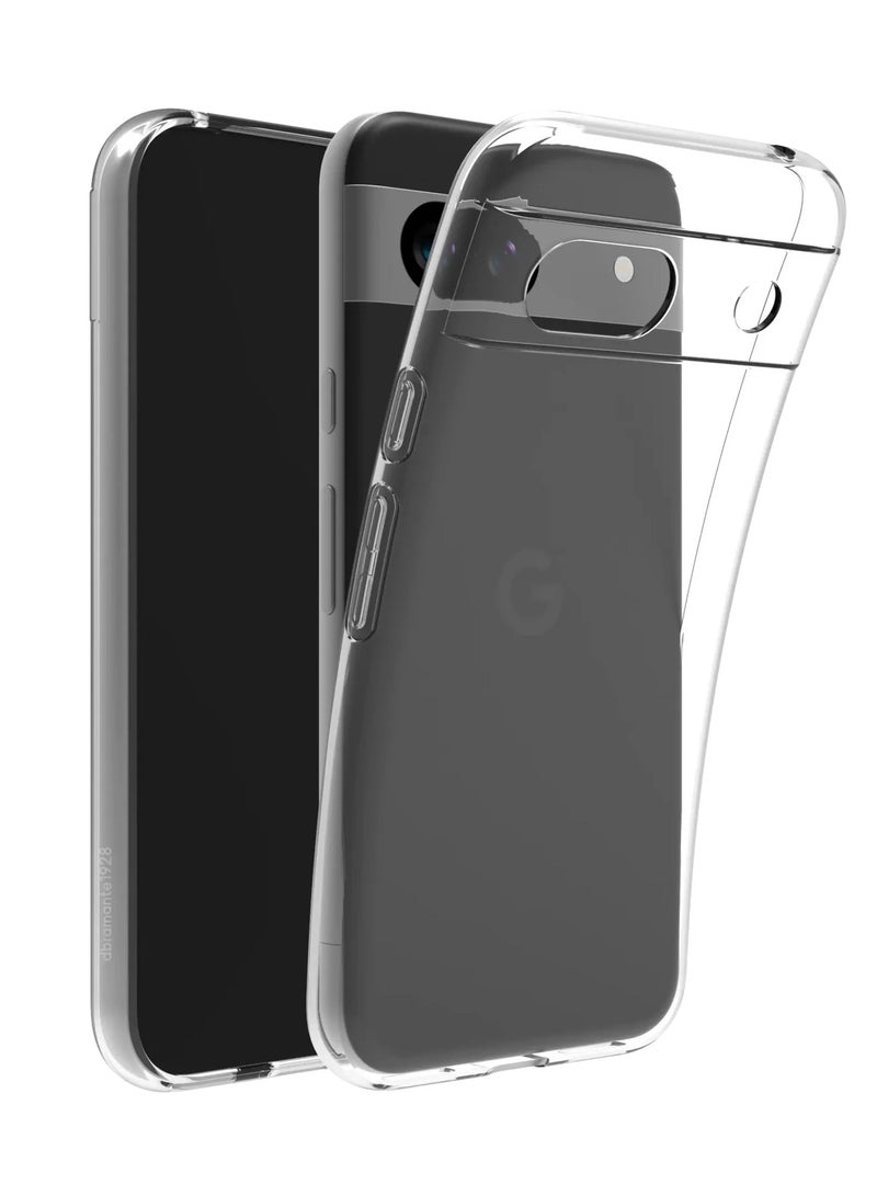 Clear Transparent Phone Case Google Pixel 8A – Slim Ulta Thin Hard TPU Shockproof Cover, Anti-Yellowing Crystal Clear Protective Back Case with Camera Protection - Image 2