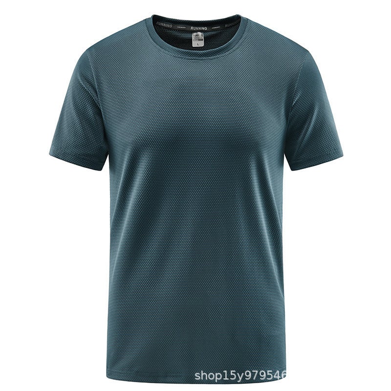 Ice Silk Pineapple T-Shirt Men'S Short-Sleeved Loose Plus Size Ice Summer Solid Color Sports Casual Breathable Top - Image 1