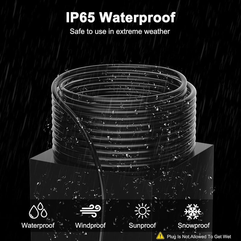 Hoteon Extension Board with 10 Meters Heavy Duty Long Wire Cord Single Outlet Socket 2500W 10A Expandable Electric Extension 3 Pins Extension Cord for Indoor Outdoor Use 10M Black1PCS - Image 5