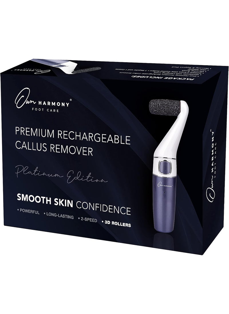 Own Harmony Electric Foot Callus Remover Own Harmony Professional Feet Care Pedicure Tools Rechargeable Feet Scrubber Dead Skin Electronic Foot File Pedi Grinder Best for Hard Dry Cracked Heels 3 Rollers 