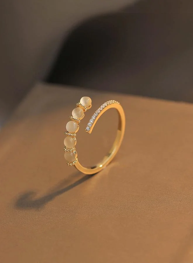 Take Two  Gold Tone Embellished Open Ring for Women | Best Price UAE