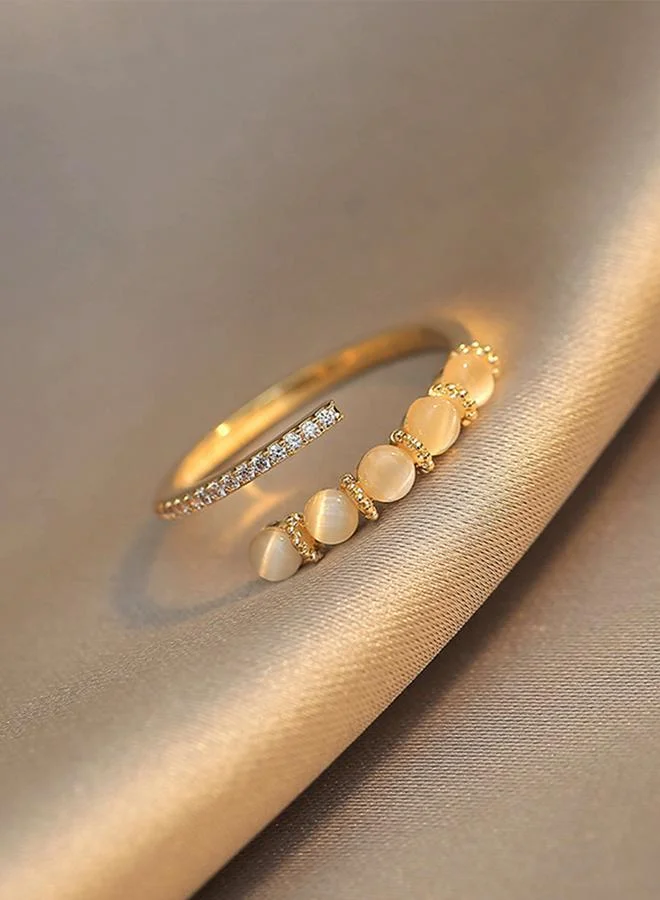 Take Two  Gold Tone Embellished Open Ring for Women | Best Price UAE