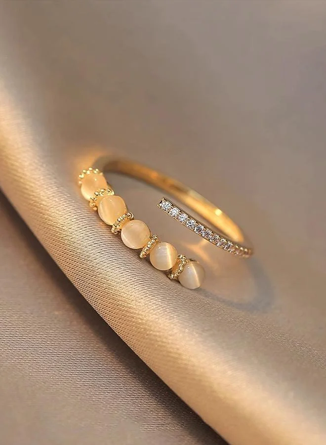 Take Two  Gold Tone Embellished Open Ring for Women | Best Price UAE