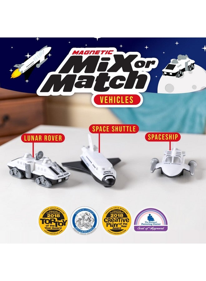 POPULAR PLAYTHINGS Magnetic Mix or Match Vehicles, Space, White, Standard - Image 2
