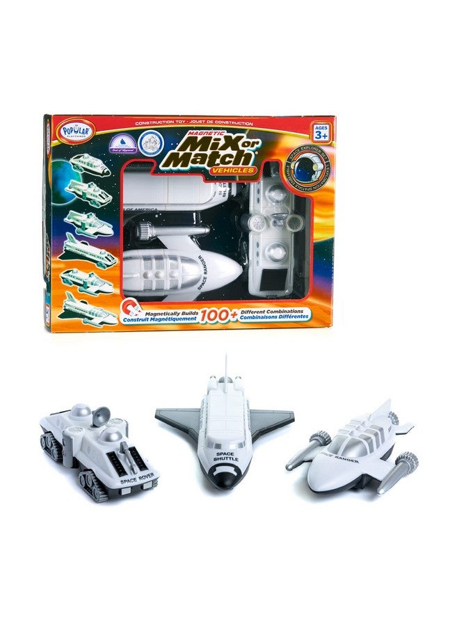 POPULAR PLAYTHINGS Magnetic Mix or Match Vehicles, Space, White, Standard - Image 1