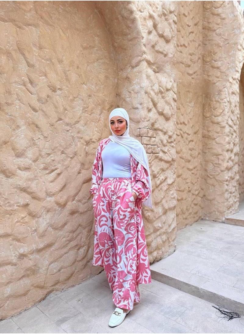 بيوريتوبيا طقم كارديجان وبنطلون منقوش  - Image 3
